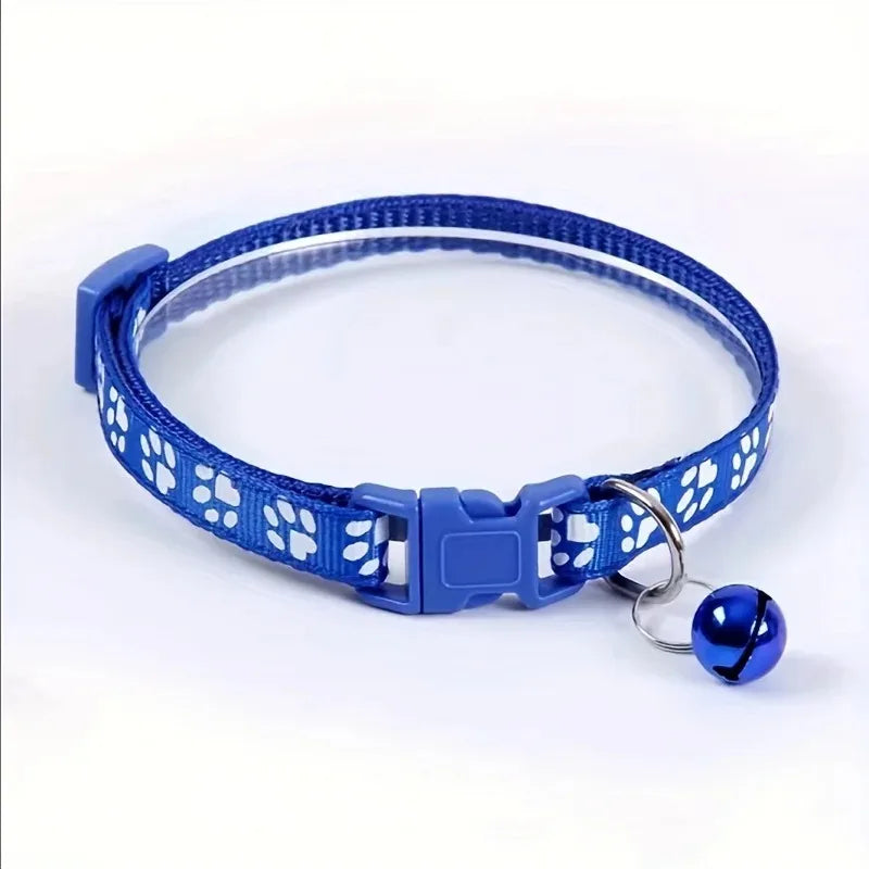 Collar de moda para gatos, con diseño colorido y campana, ajustable, para gatos y gatitos, collar con anillo DIY, accesorios para mascotas