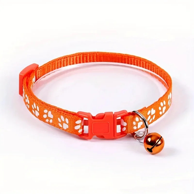 Collar de moda para gatos, con diseño colorido y campana, ajustable, para gatos y gatitos, collar con anillo DIY, accesorios para mascotas