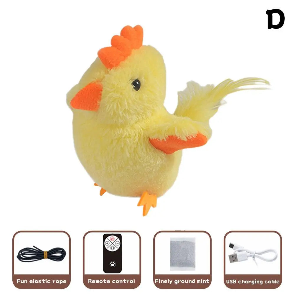 Pájaro interactivo de peluche amarillo con pico y cresta naranjas, color D