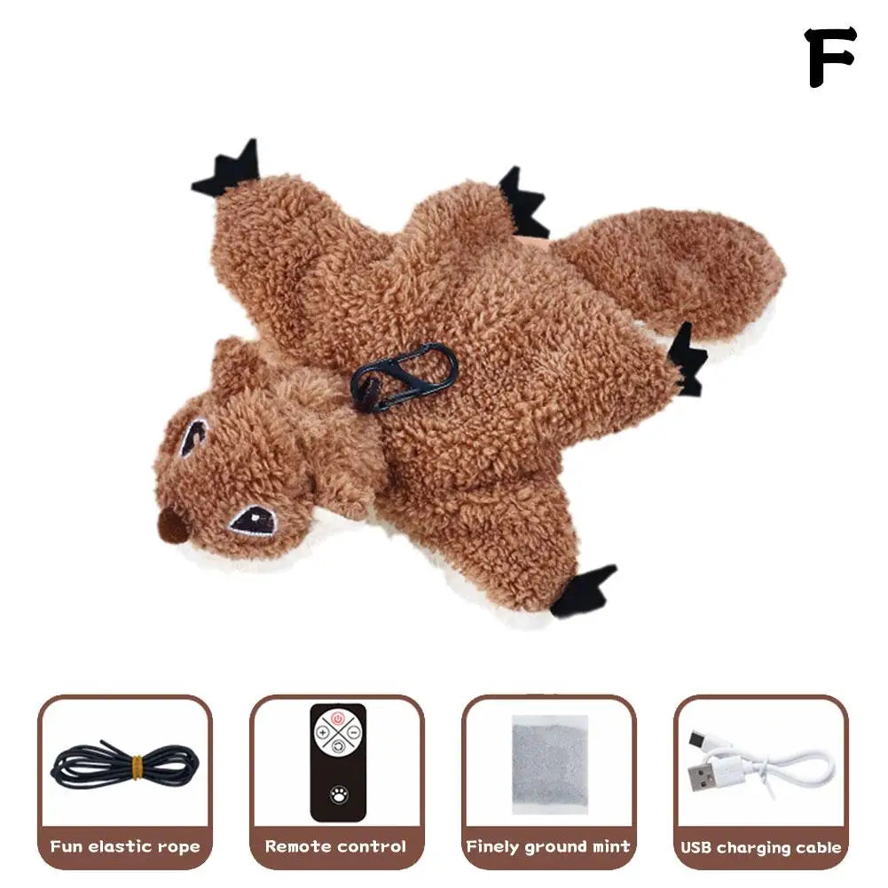 Pájaro interactivo de peluche marrón con orejas puntiagudas, color F