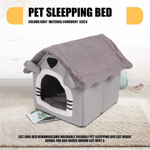 Cama para Gato/Perro, Desmontable y Lavable, Plegable, Casa para Mascotas, Caseta para Perros, Nido para Gatos de Interior-A50M