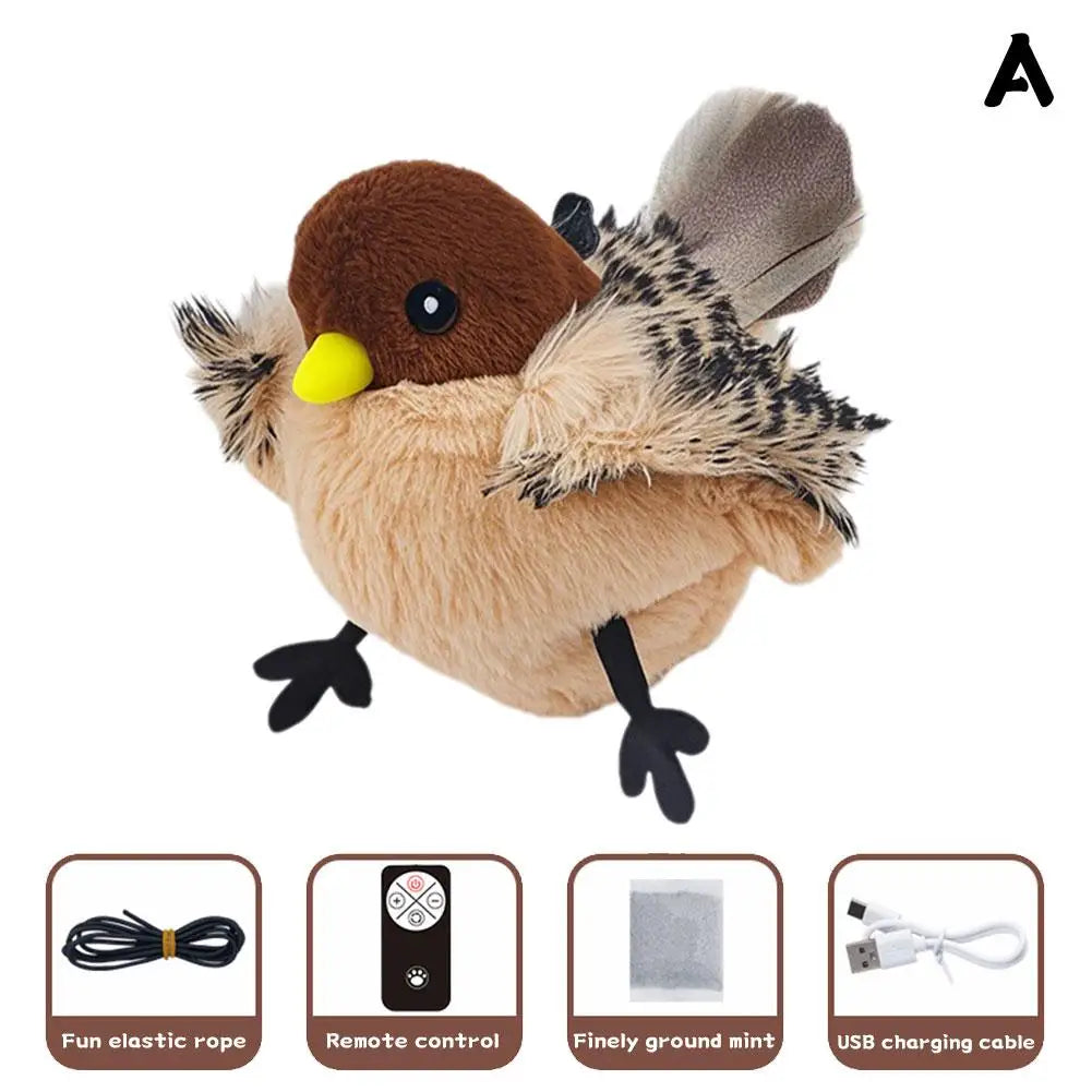 Juguete interactivo para gatos con forma de pájaro volador, recargable por USB